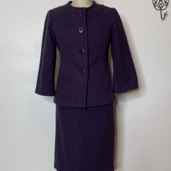 PENDLETON Herringbone Wool Jkt/Skirt Suit Sz 8 - Picture 2 of 16